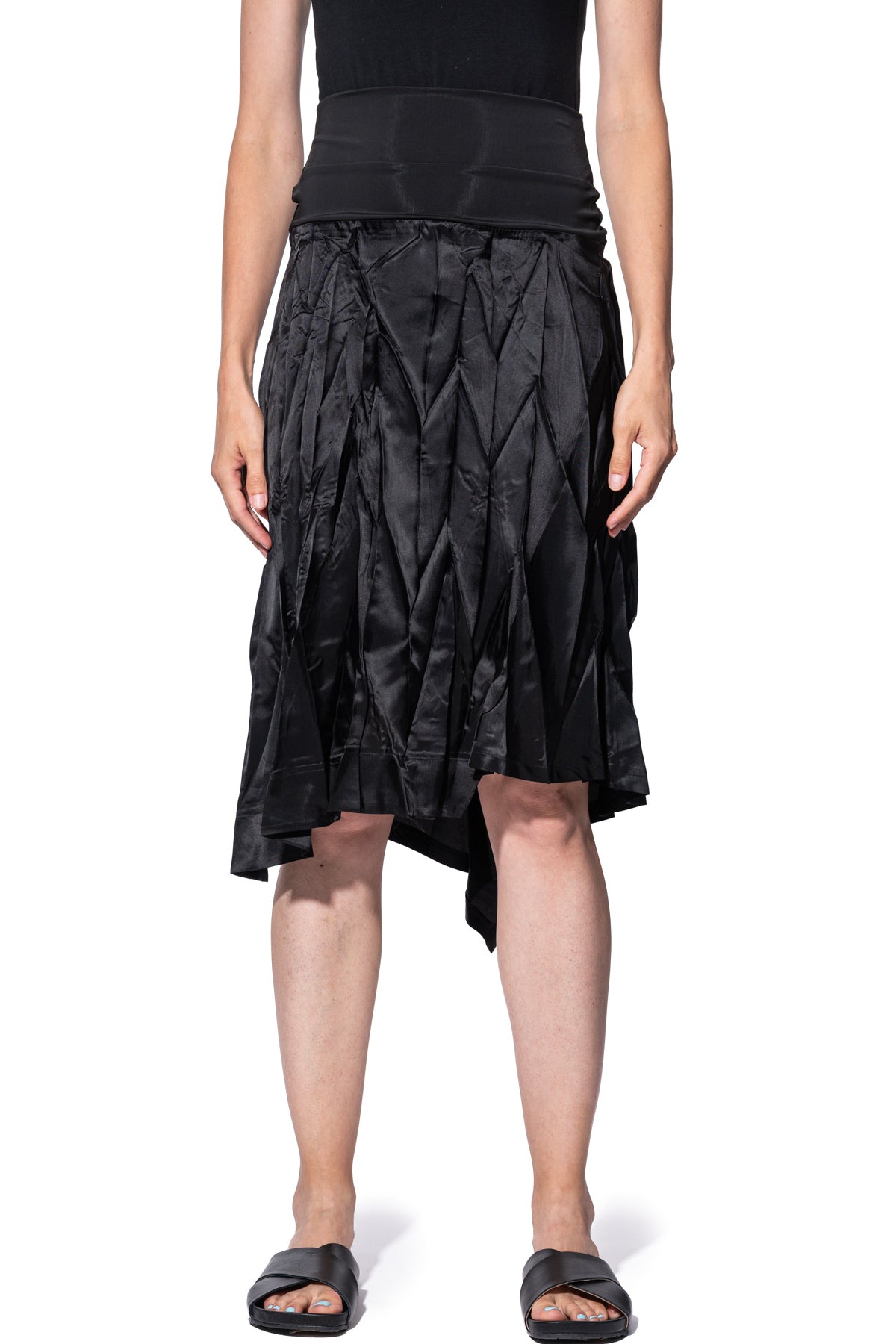 Creased Knee Length Skirt